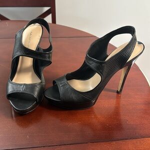 Via Spiga black platform heels. Size 9M.